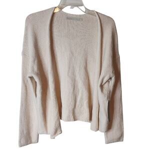 One grey day Women's Beige Open-Front Sweater